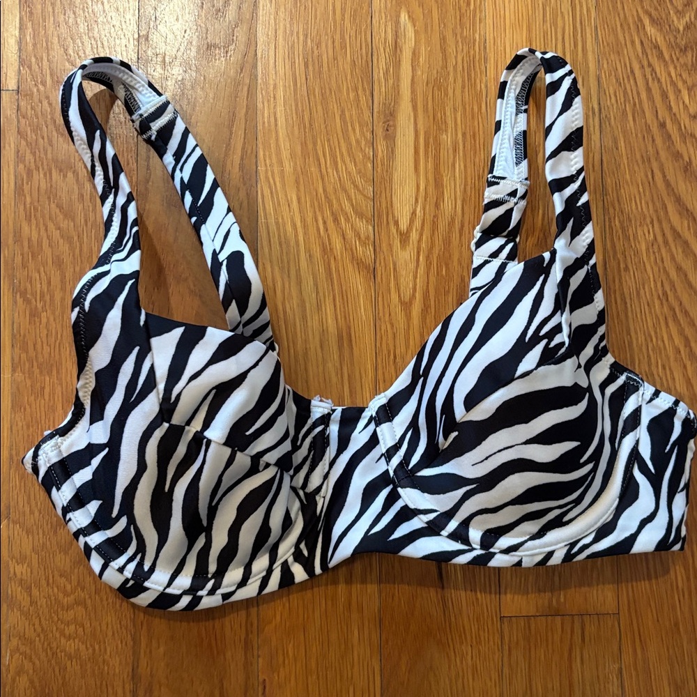 Old Navy Zebra Print Underwire Bikini Top Small